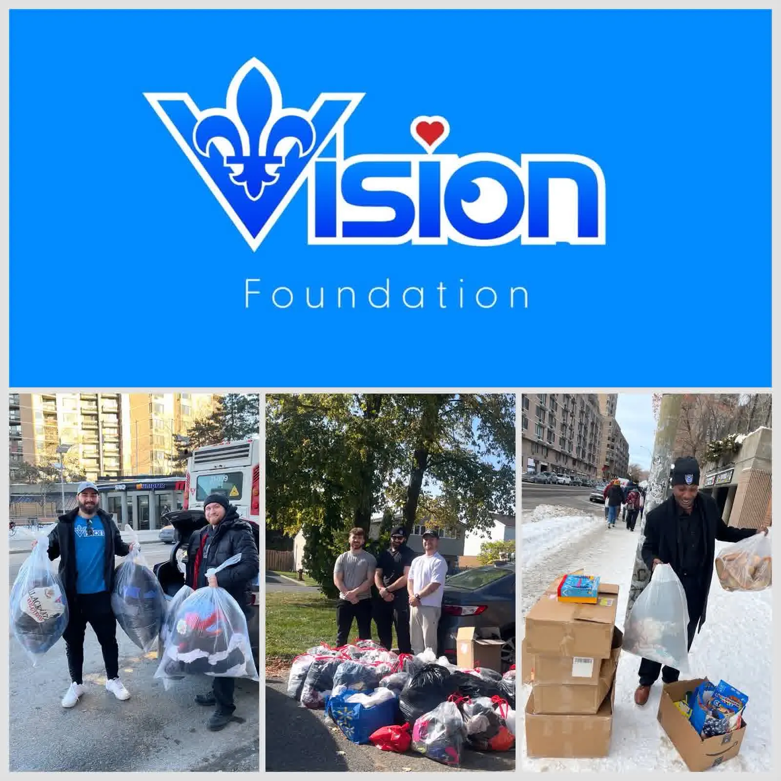 Vision Foundation charity squad team posing together before community outreach