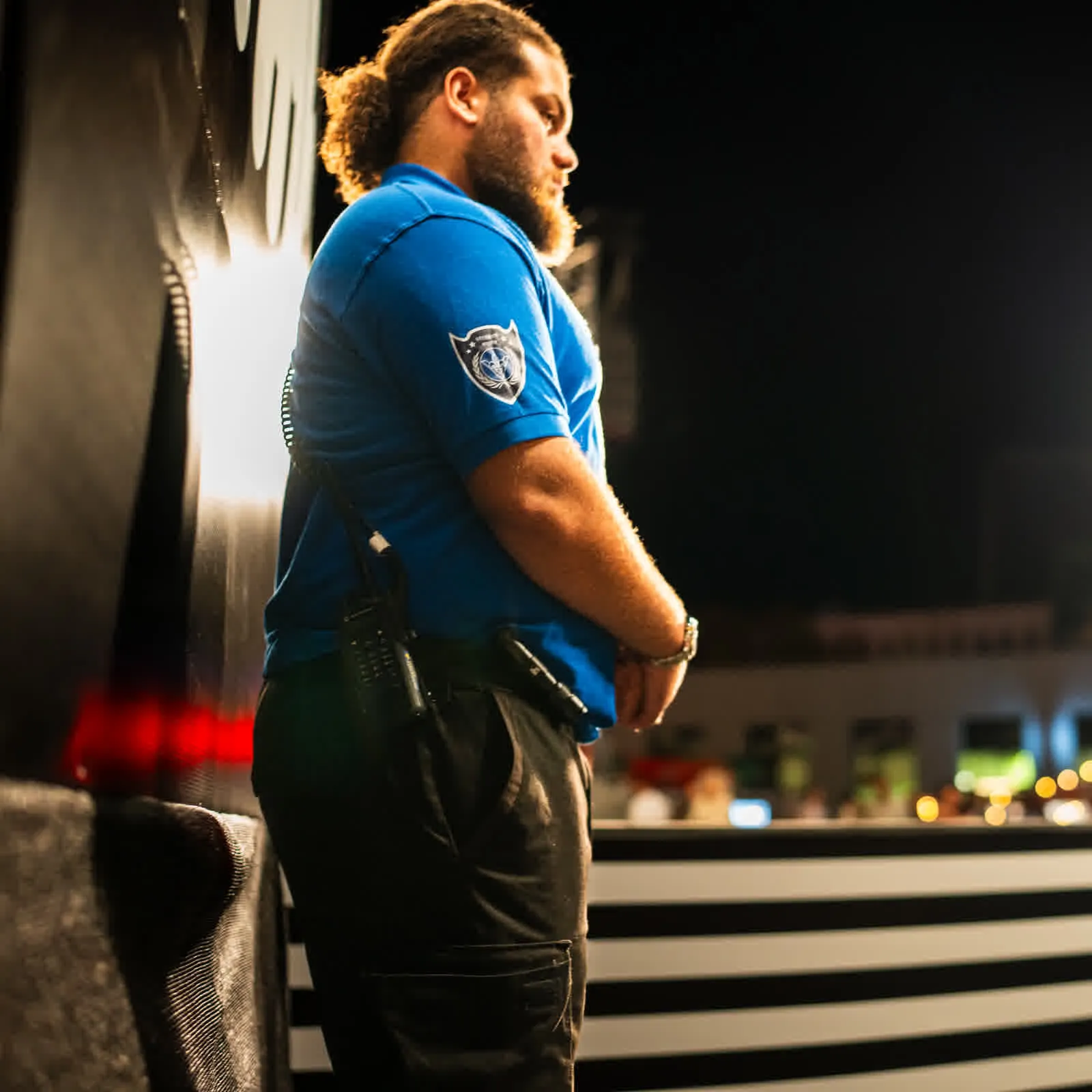 Event security team managing venue access control
