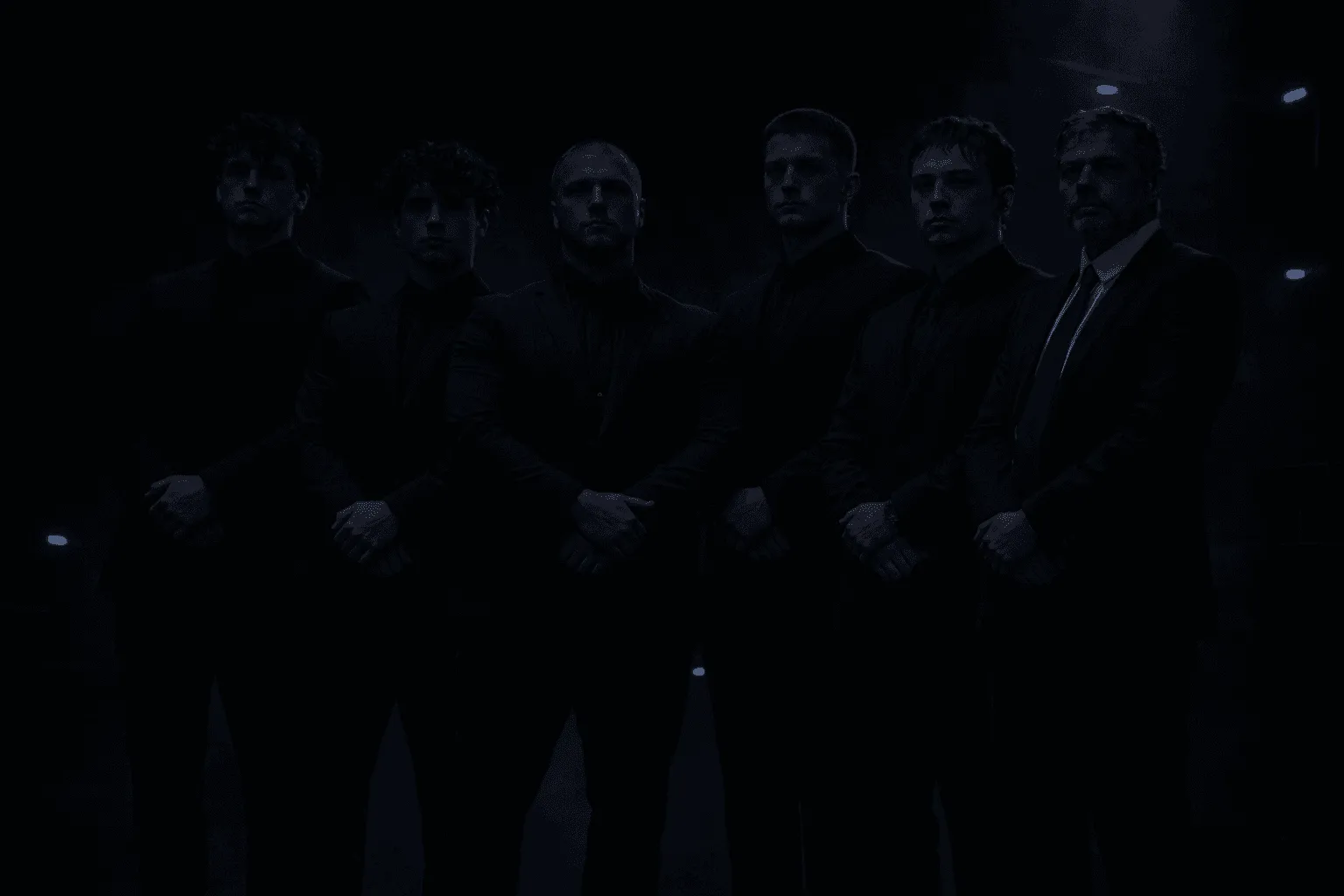 Professional uniformed staffing crew lined up before shift